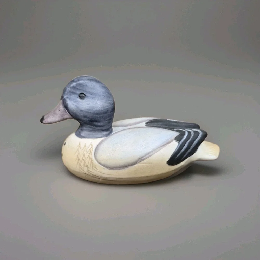 Vintage Ceramic Mallard Duck Decoy Figurine Hand Painted Taiwan 5